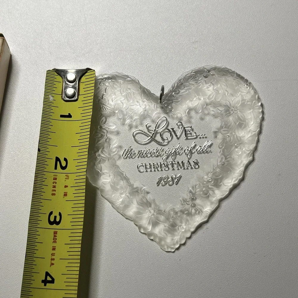 1981 Hallmark Holiday‎ Highlights Acrylic Christmas Ornament The Gift of Love